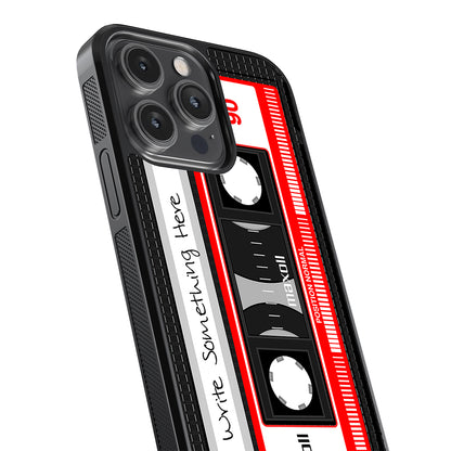 Cassette Tape Black and Red Personalized | Apple iPhone Case