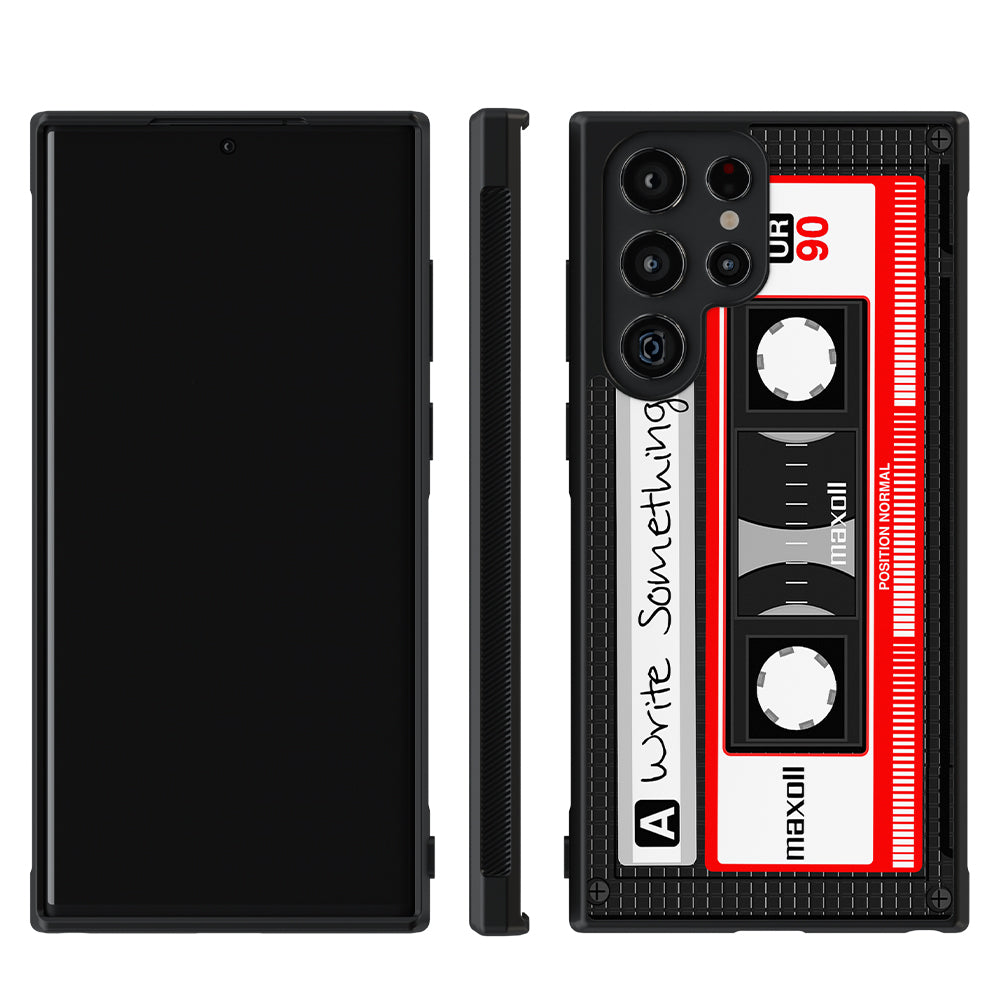 Cassette Tape Black and Red Personalized Samsung Phone Case