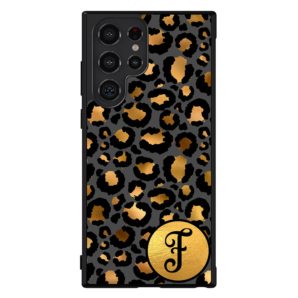 Gold Foil Leopard Skin Personalized Samsung Phone Case