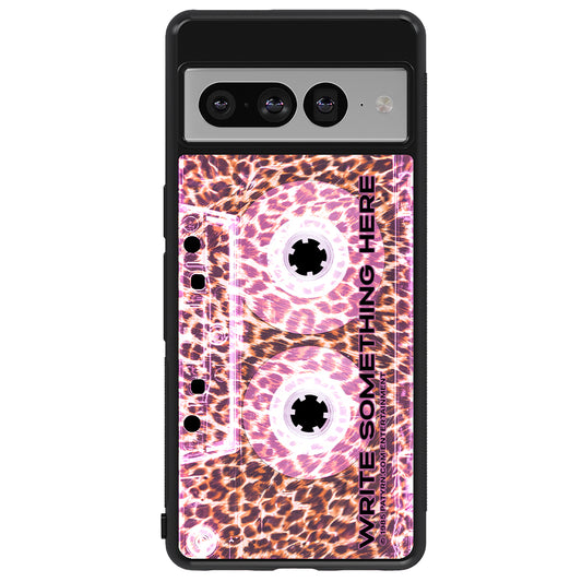 Leopard Skin Clear Pink Cassette Tape Personalized | Google Phone Case