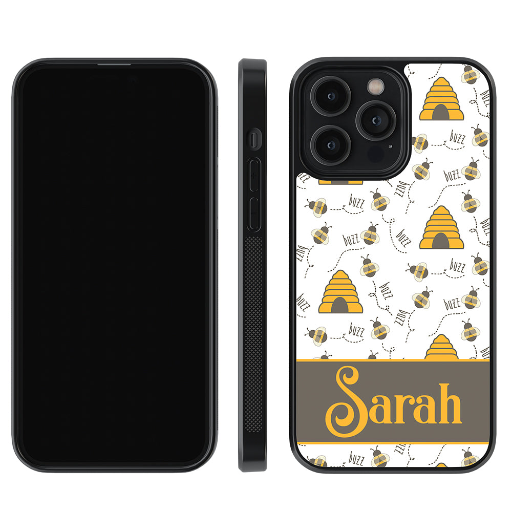 Honey Bee and Hive Personalized Apple iPhone Case