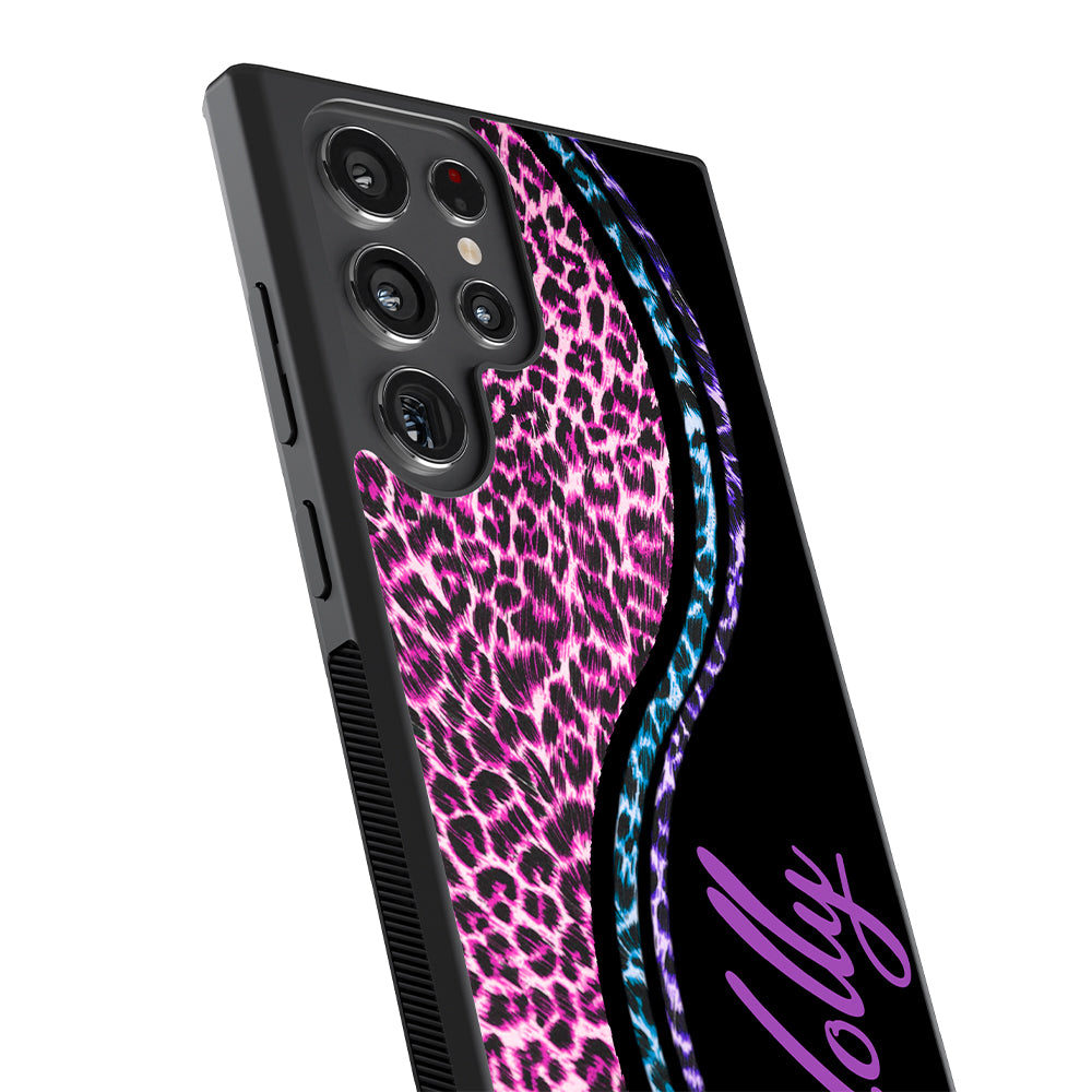 Colorful Leopard Curvy Personalized | Samsung Phone Case