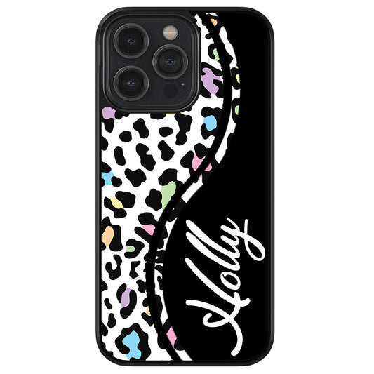 Colorful Cheetah Curvy Personalized Apple iPhone Case