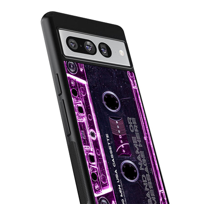 Pink Clear Black 80s Cassette Tape Personalized | Google Phone Case