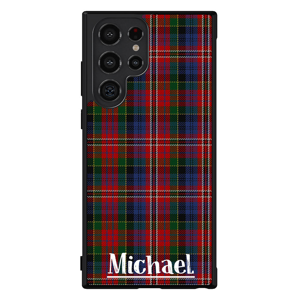 Plaid Tartan Sweater Green Blue and Red Personalized Samsung Phone Case