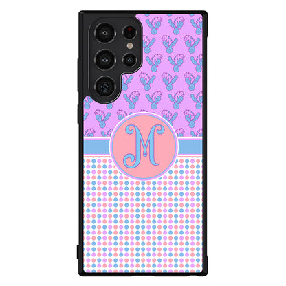Cactus Cats Polka Dots Initial Samsung Phone Case