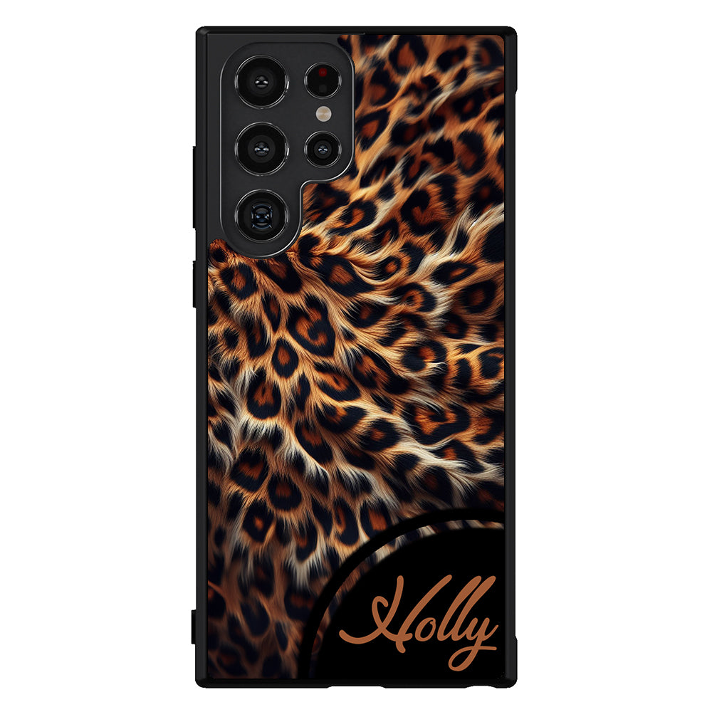 Leopard Realistic Curvy Personalized | Samsung Phone Case