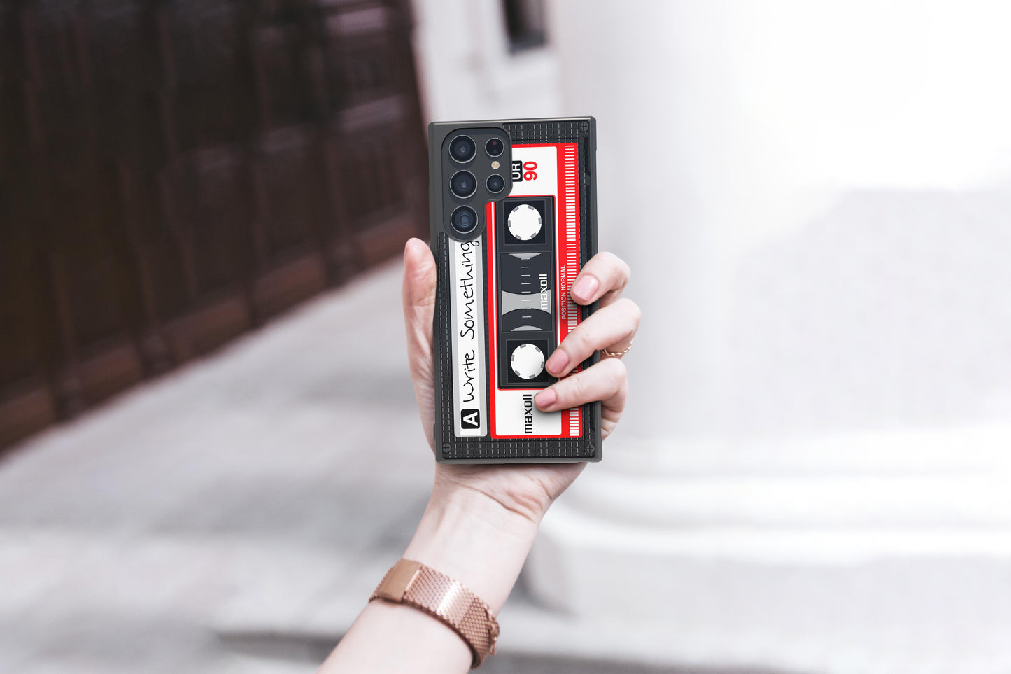 Cassette Tape Black and Red Personalized | Samsung Phone Case