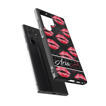 Red Lips French Pattern Personalized Samsung Phone Case