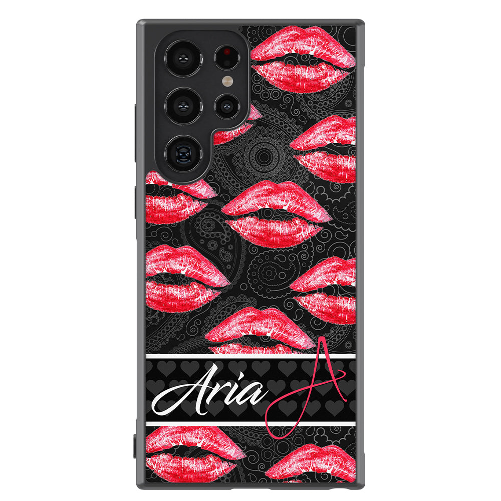 Red Lips French Pattern Personalized Samsung Phone Case