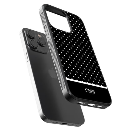 Black and White Polka Dots Monogram | Apple iPhone Case