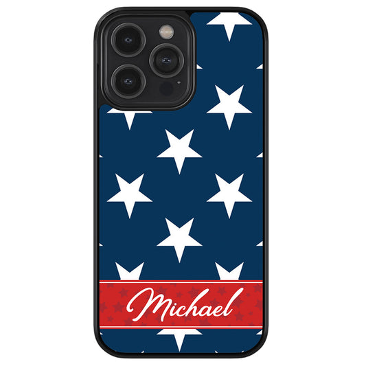 Red White and Blue Stars Personalized Apple iPhone Case