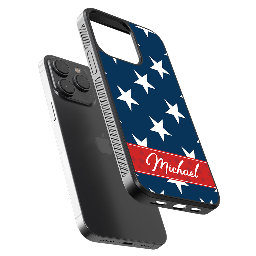 Red White and Blue Stars Personalized | Apple iPhone Case