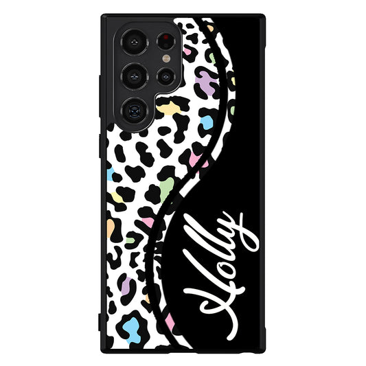 Colorful Cheetah Curvy Personalized Samsung Phone Case