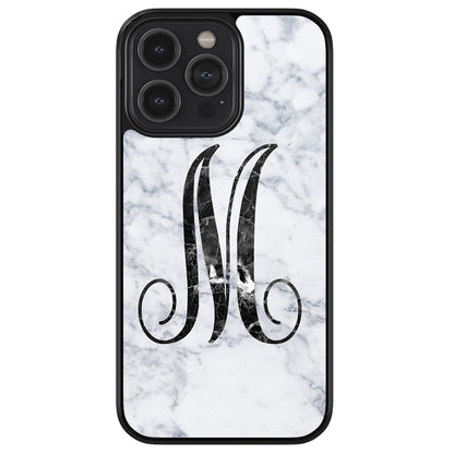 White Marble Initial | Apple iPhone Case