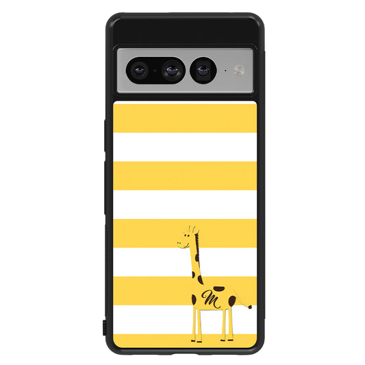 Giraffe Yellow Bars Initial | Google Phone Case