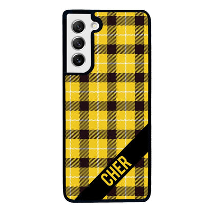 90s Yellow Plaid As If Retro Personalized | Samsung Phone Case