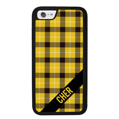 90s Yellow Plaid As If Retro Personalized | Apple iPhone Case