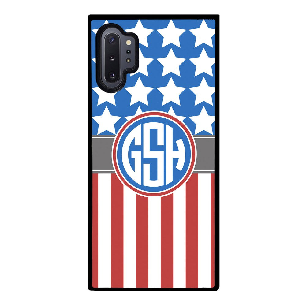 American Flag Circle Monogram | Samsung Phone Case