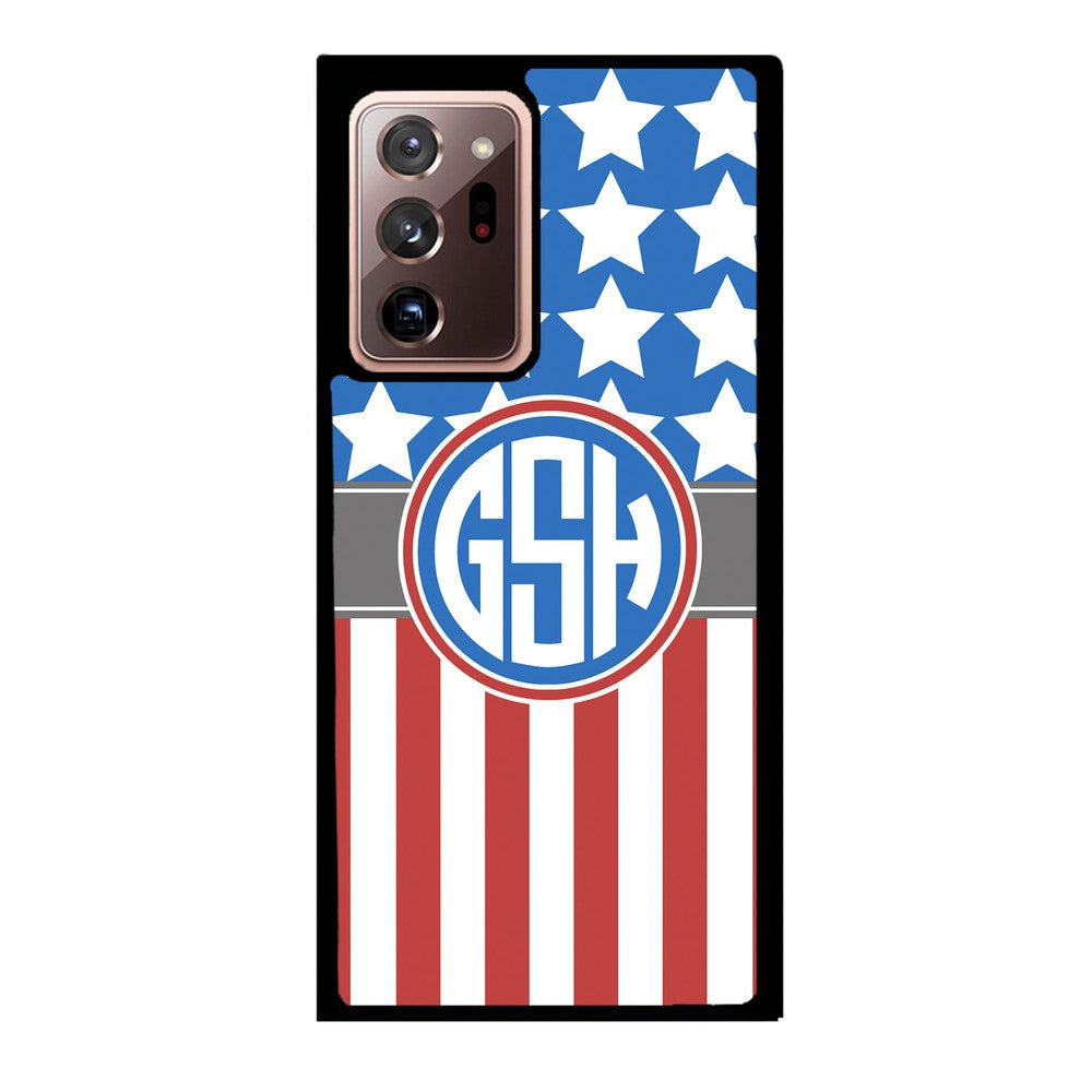 American Flag Circle Monogram | Samsung Phone Case