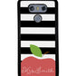 Teachers Appreciation Gift Apple Black and White Bars Personalized | LG Phone Case