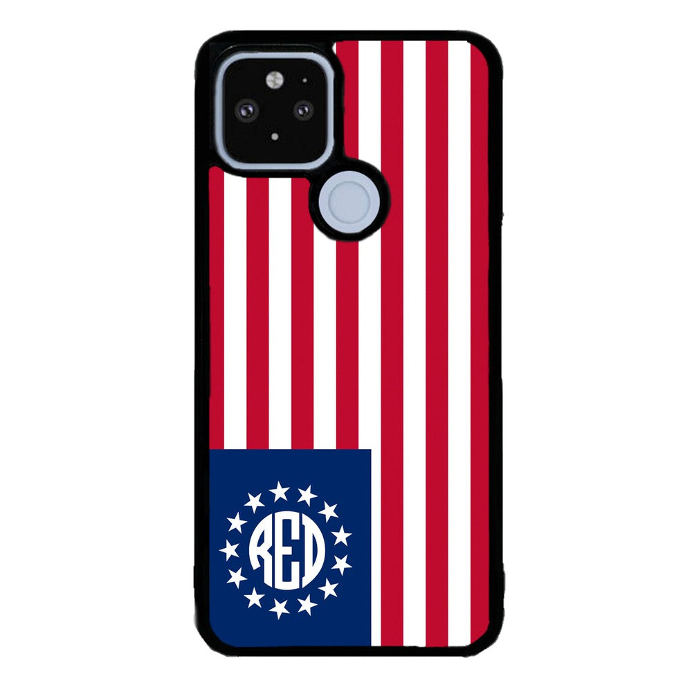 Betsy Ross Flag Personalized Monogram | Google Phone Case