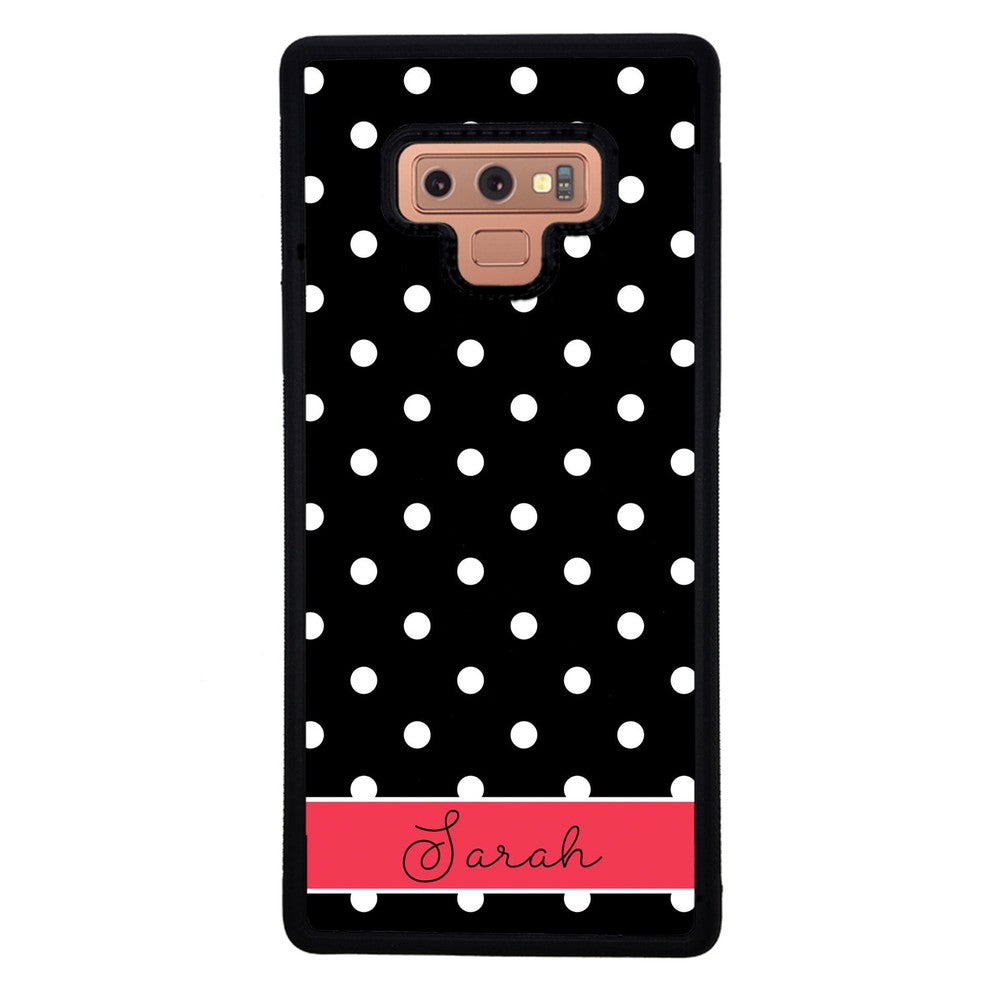 Black Polka Dot Red Personalized | Samsung Phone Case