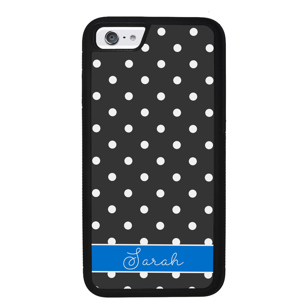 Black Polka Dot Blue Personalized | Apple iPhone Case