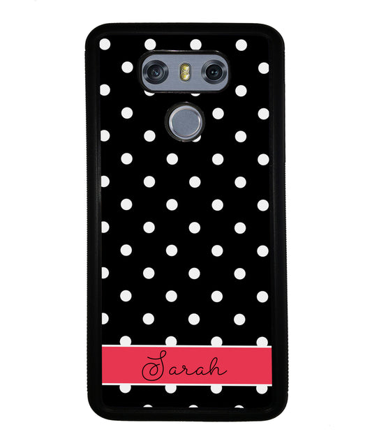 Black Polka Dot Red Personalized | LG Phone Case