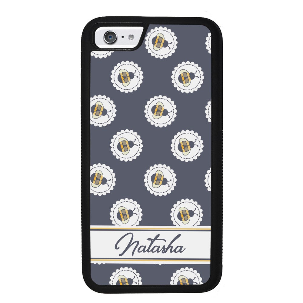Blue Honey Bumble Bee Personalized | Apple iPhone Case