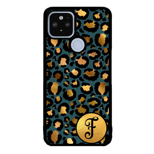 Blue Gold Foil Leopard Skin Personalized | Google Phone Case