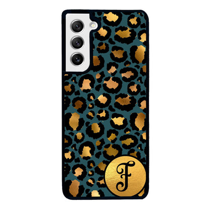 Blue Gold Foil Leopard Skin Personalized | Samsung Phone Case