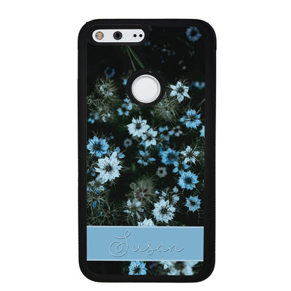 Blue Flowers Personalized | Google Phone Case