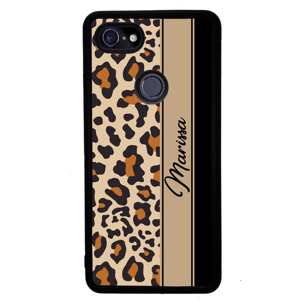 Leopard Skin Brown and Black Personalized | Google Phone Case