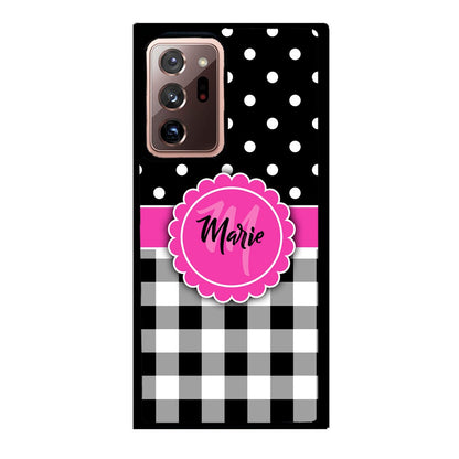 Black Polka Dot Black Plaid Personalized | Samsung Phone Case