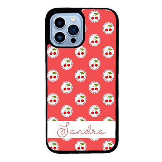 Pretty Little Cherries Cherry Texture Personalized | Apple iPhone Case