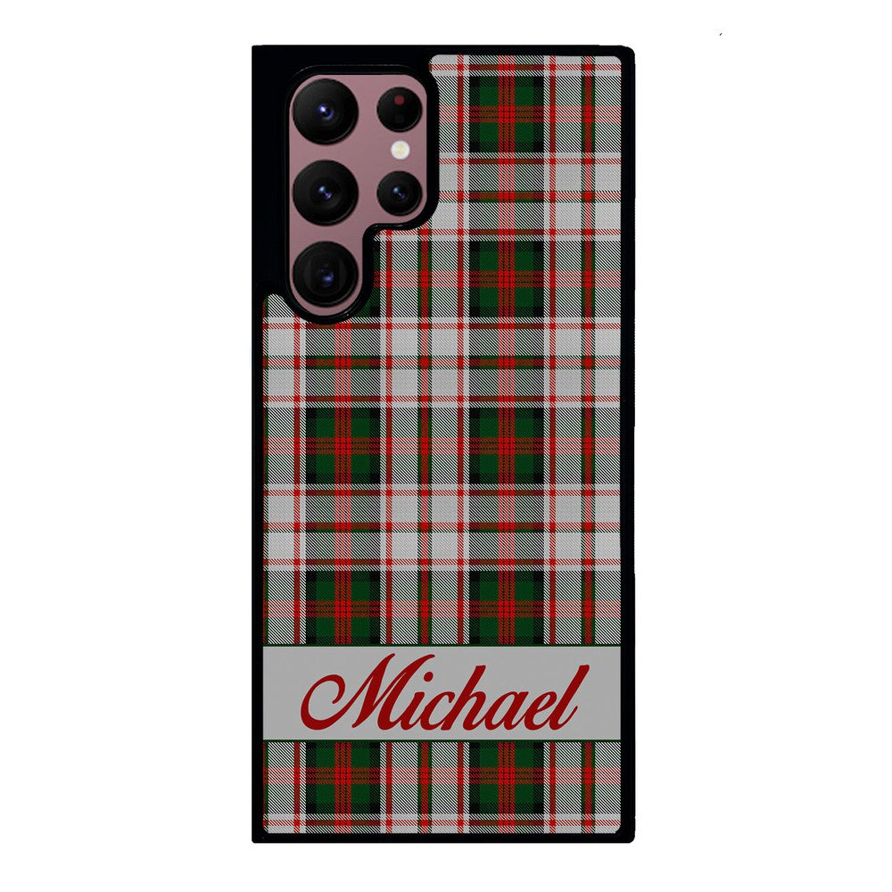 Red and Green Tartan Plaid Personalized | Samsung Phone Case