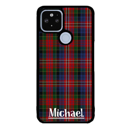 Plaid Tartan Sweater Green Blue and Red Personalized | Google Phone Case