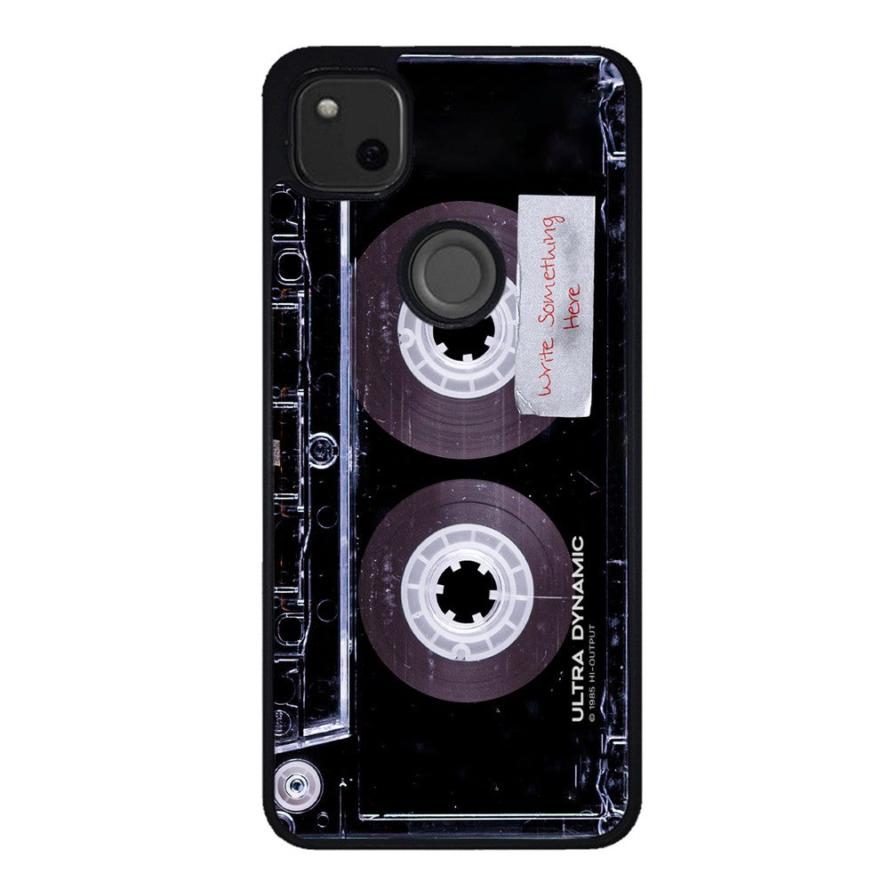 Clear Black Retro Cassette Tape Personalized | Google Phone Case