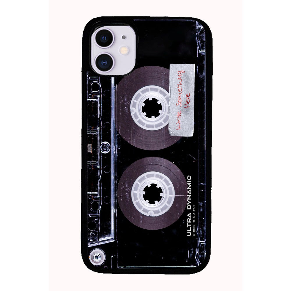 Clear Black Retro Cassette Tape Personalized | Apple iPhone Case