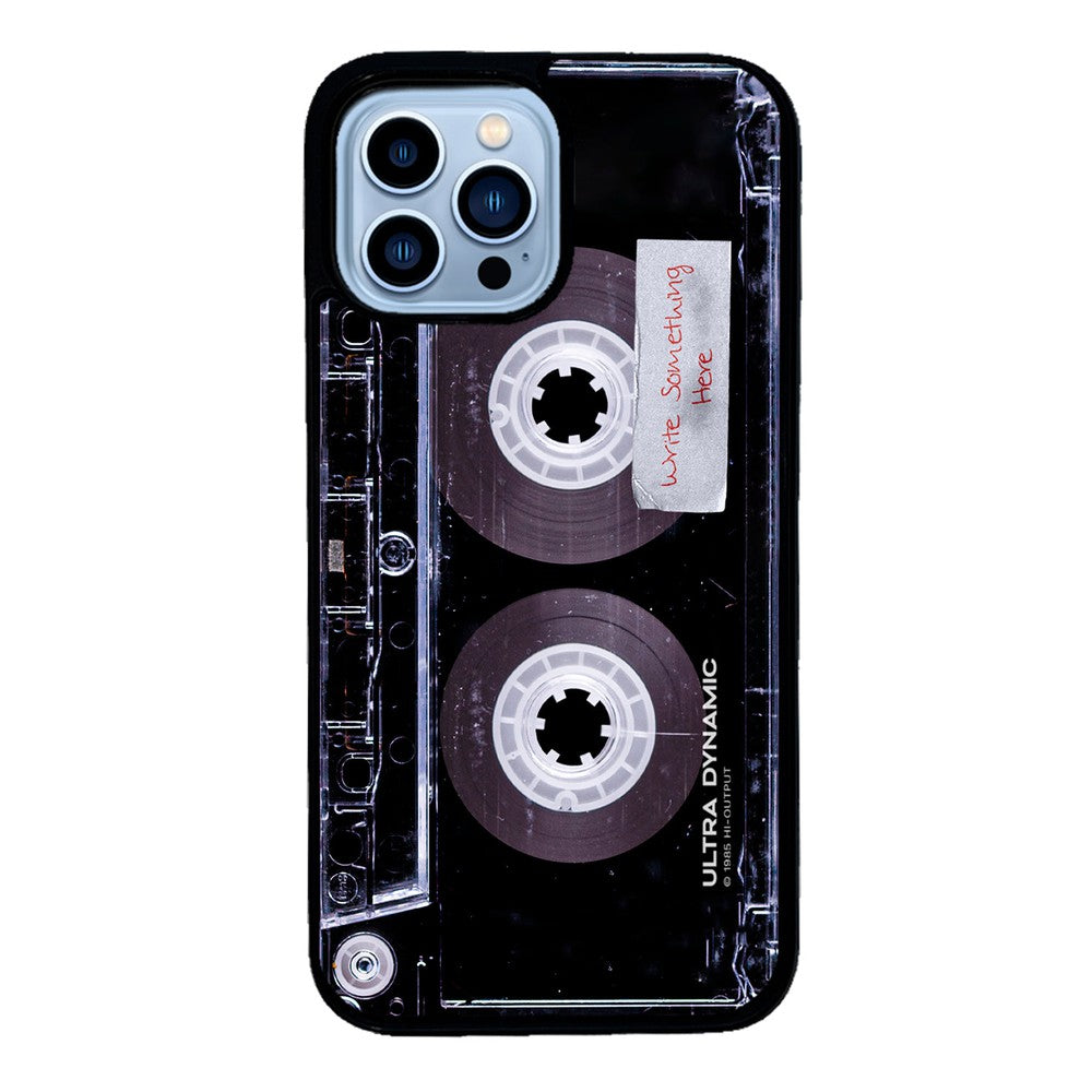 Clear Black Retro Cassette Tape Personalized | Apple iPhone Case