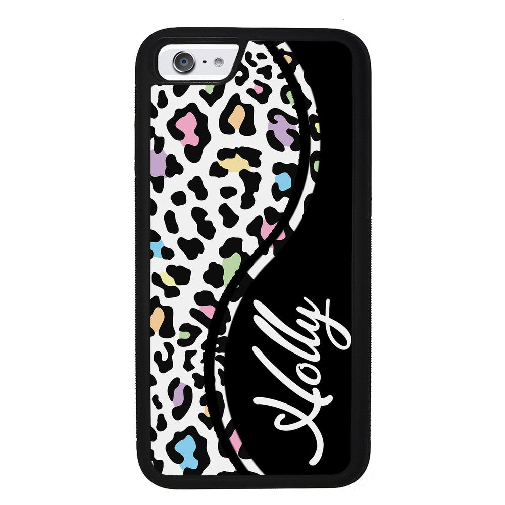 Colorful Cheetah Curvy Personalized | Apple iPhone Case