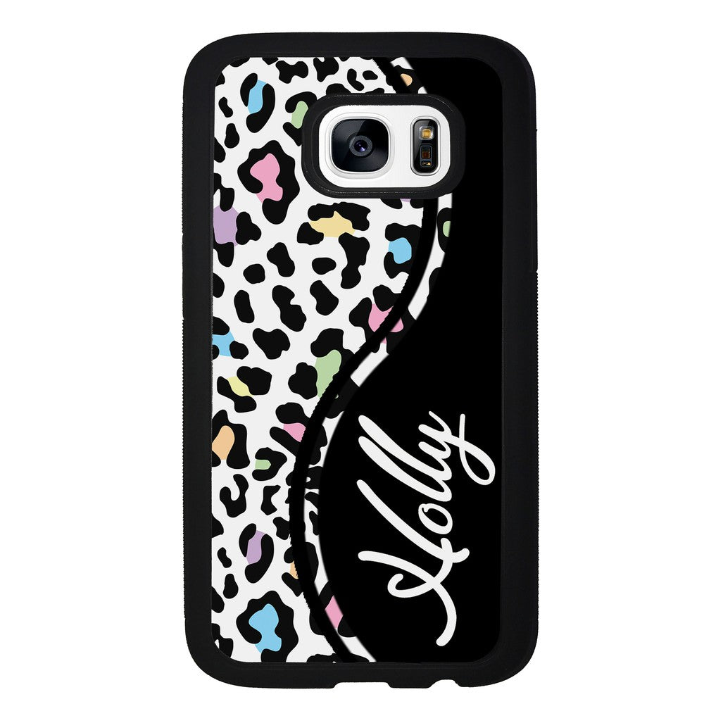 Colorful Cheetah Curvy Personalized | Samsung Phone Case