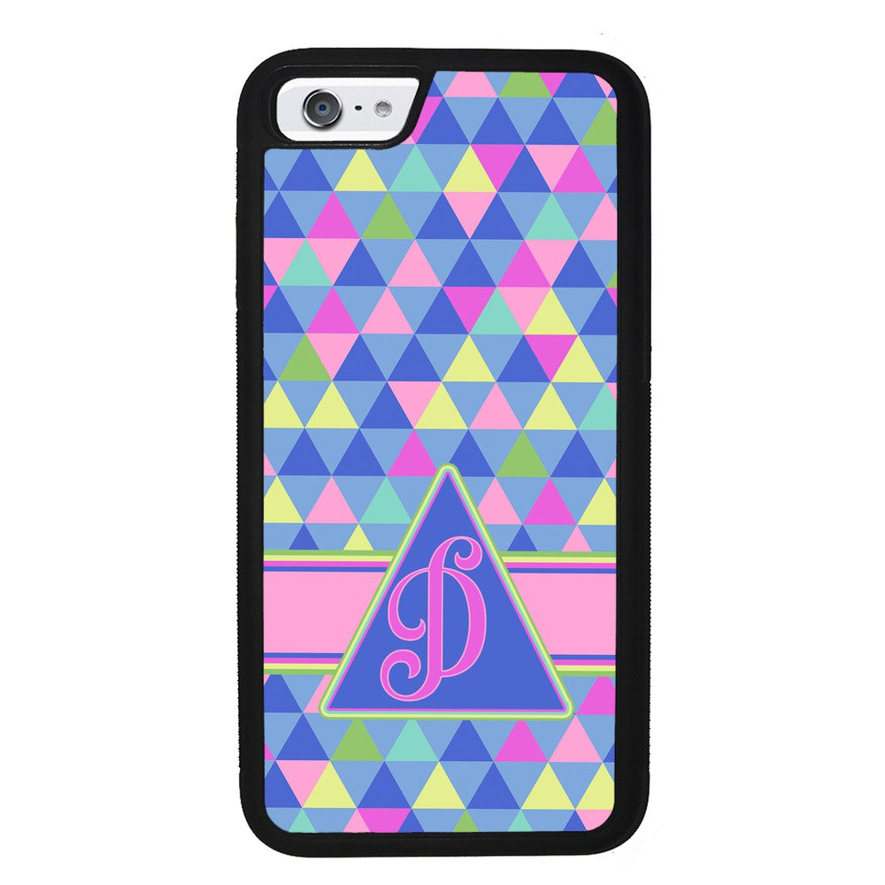 Colorful Neon Color Triangle Initial | Apple iPhone Case