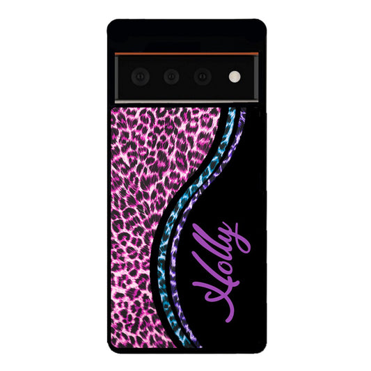 Colorful Leopard Curvy Personalized | Google Phone Case