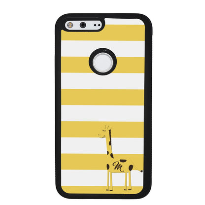 Giraffe Yellow Bars Initial | Google Phone Case