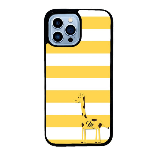 Giraffe Yellow Bars Initial | Apple iPhone Case