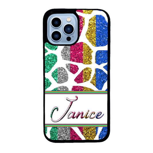 Glittery Zebra Animal Skin Personalized | Apple iPhone Case