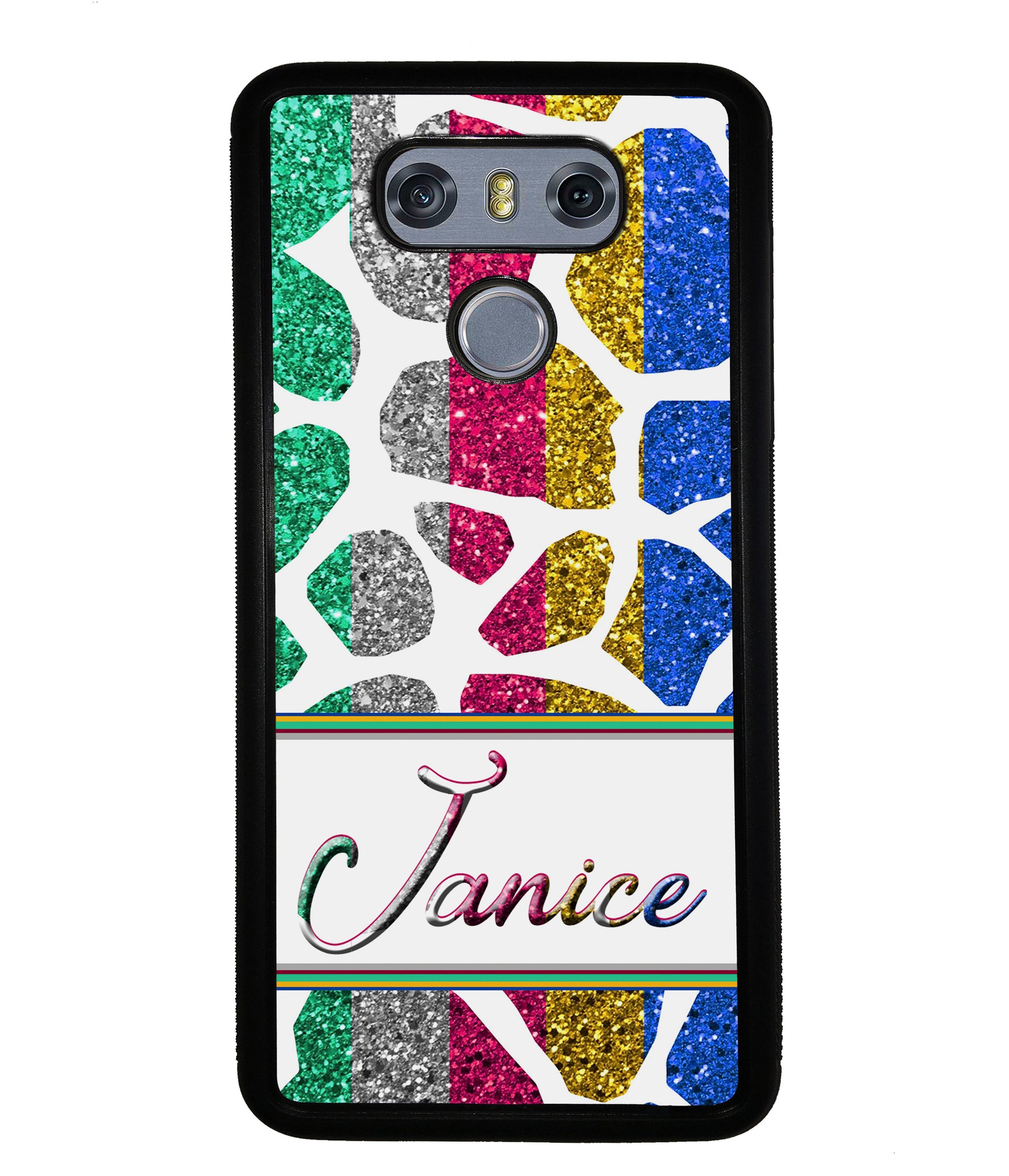 Glittery Zebra Animal Skin Personalized | LG Phone Case