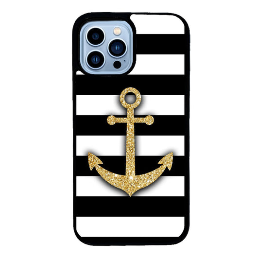 Golden Anchor Nautical Bars | Apple iPhone Case